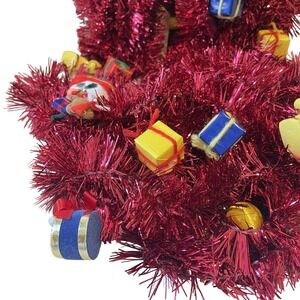 Vintage Red Tinsel Garland Toys Santa Present Felt 45' Kurt Adler Tree Christmas
